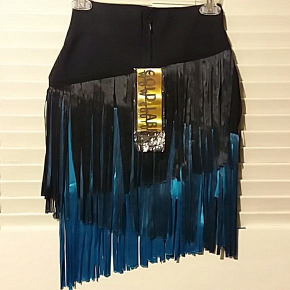 NWT. Gold Label WOW Couture Fringe Skirt - Picture 2 of 6
